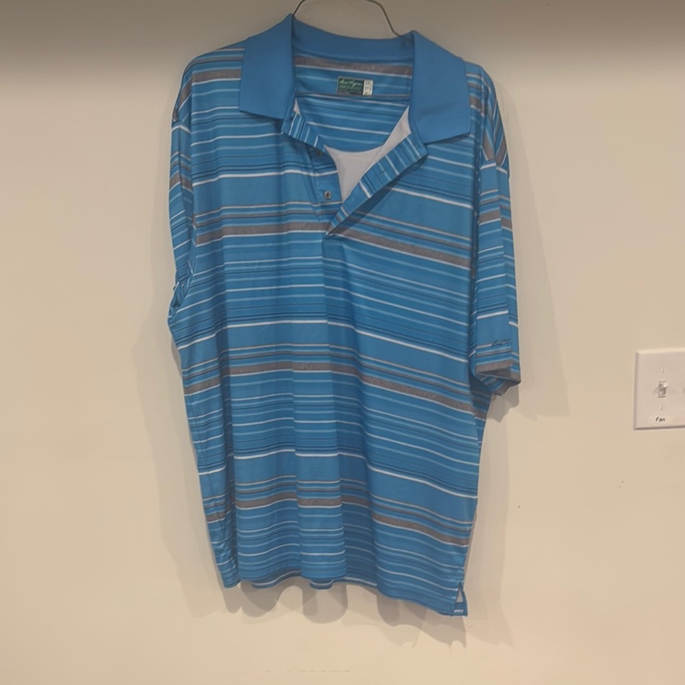 Hogan Blue and Gray Polo Shirt Casual Striped Design